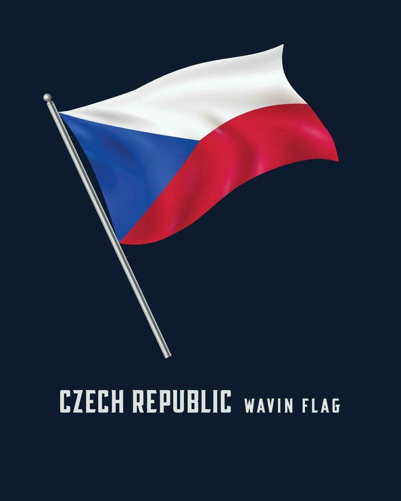 czech republic  wavin flag vector