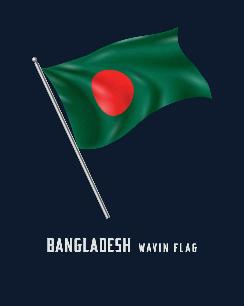 bangladesh  wavin flag vector