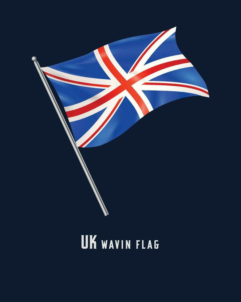 Reino Unido saludando bandera vector