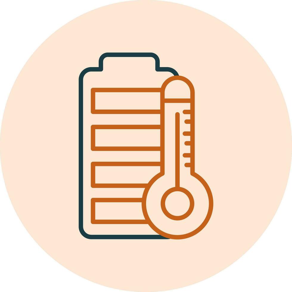 batería temperatura vector icono