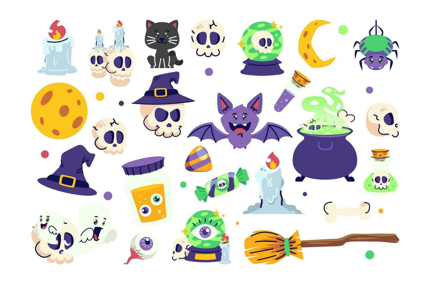 colección de elementos de halloween vector