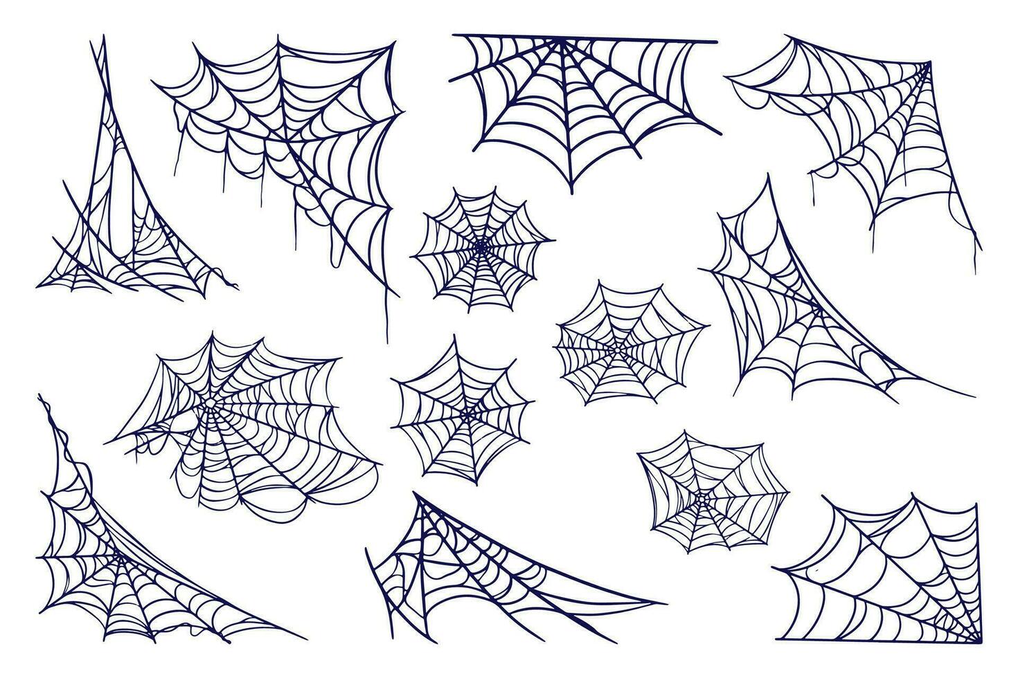 Spider web collection vector