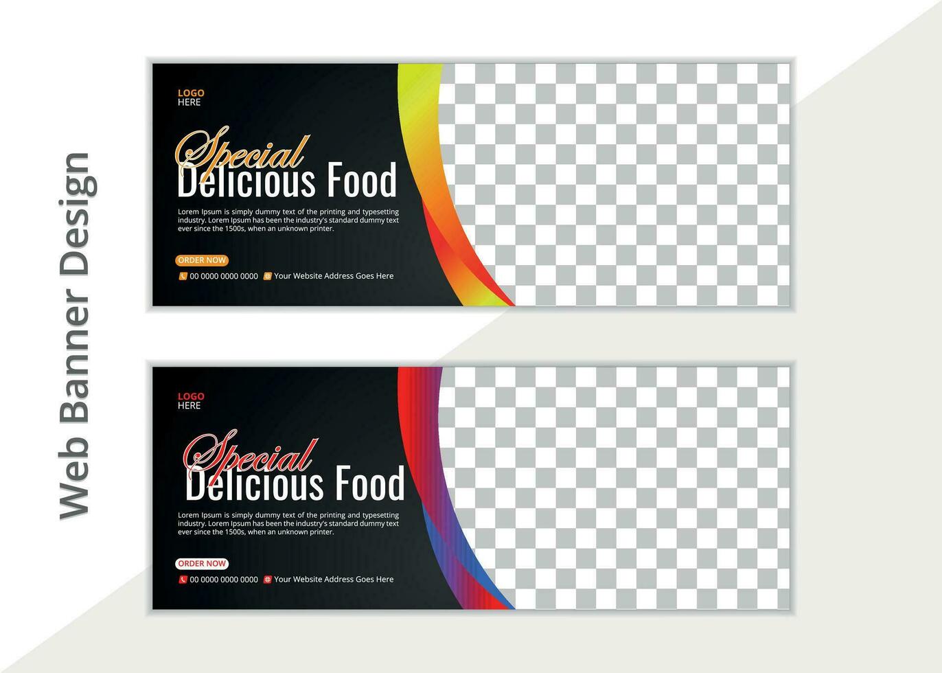 Elegant and simple web banner design layout vector