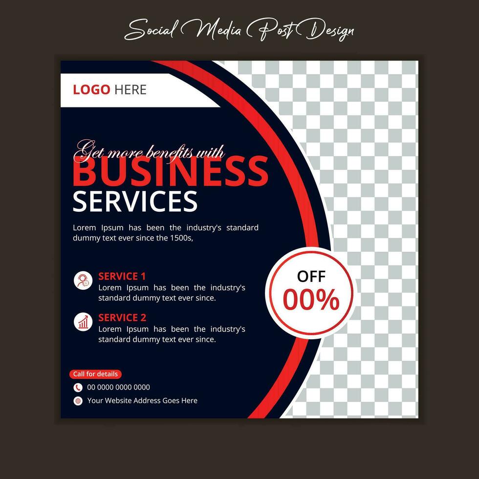 Professional and simple social media post design vector layout