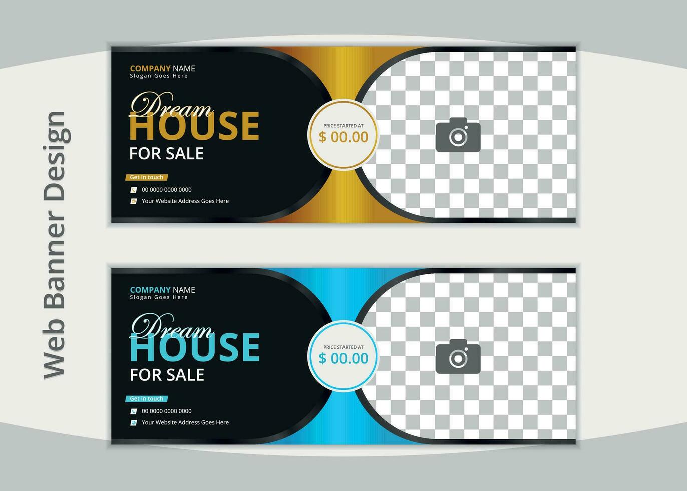 Professional and simple web banner design vector layout