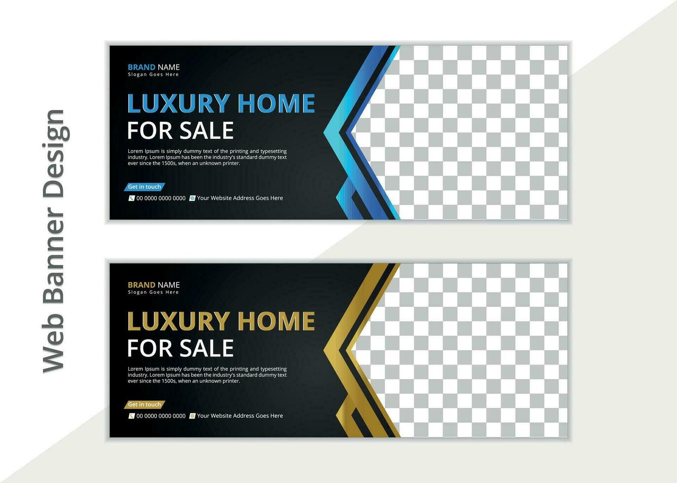 Elegant and simple web banner design layout vector