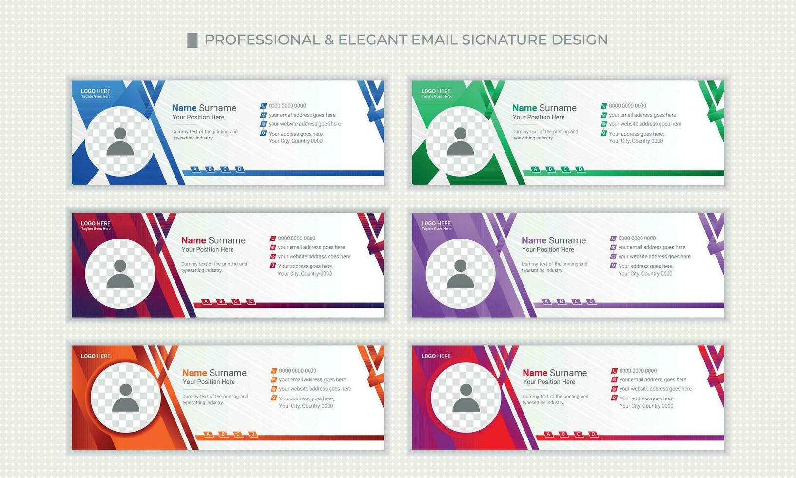 profesional y sencillo correo electrónico firma diseño vector diseño