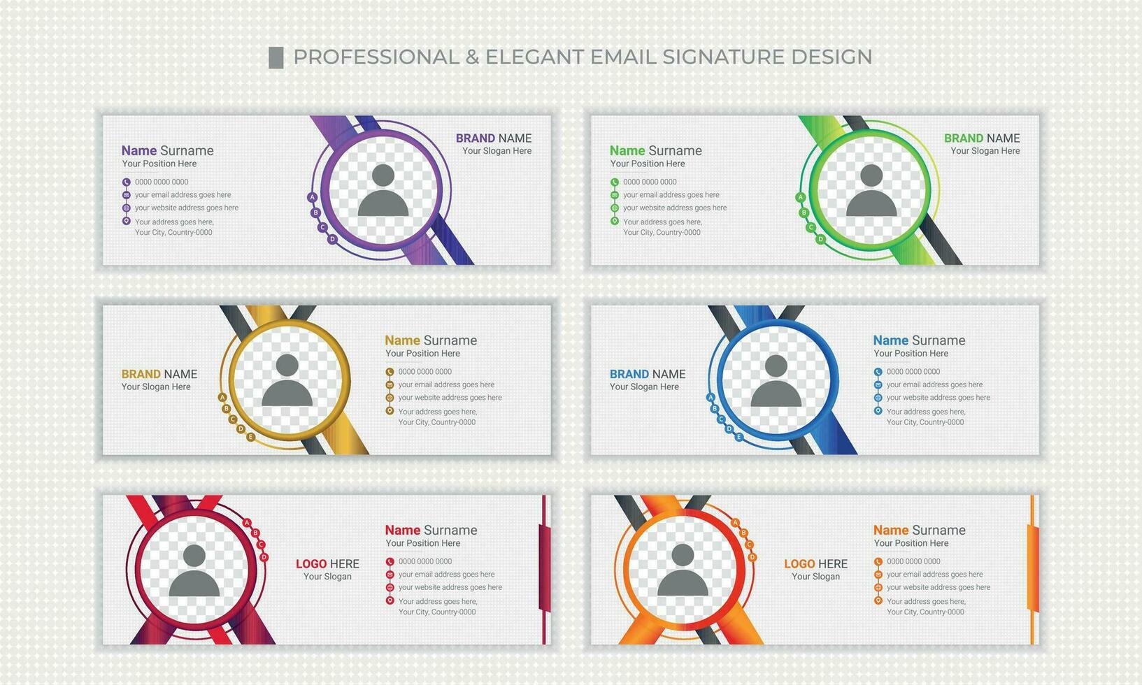 Elegant and simple email signature design layout vector