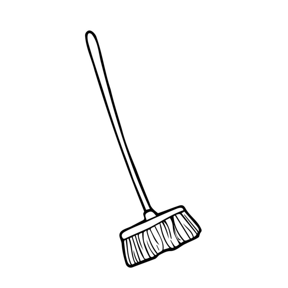 Doodle sweeping Broom icon. Vector broom sketch 32178693 Vector Art at