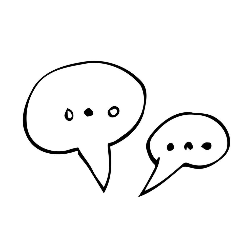 Vector doodle dialog cloud, speech baloon. isolated vector