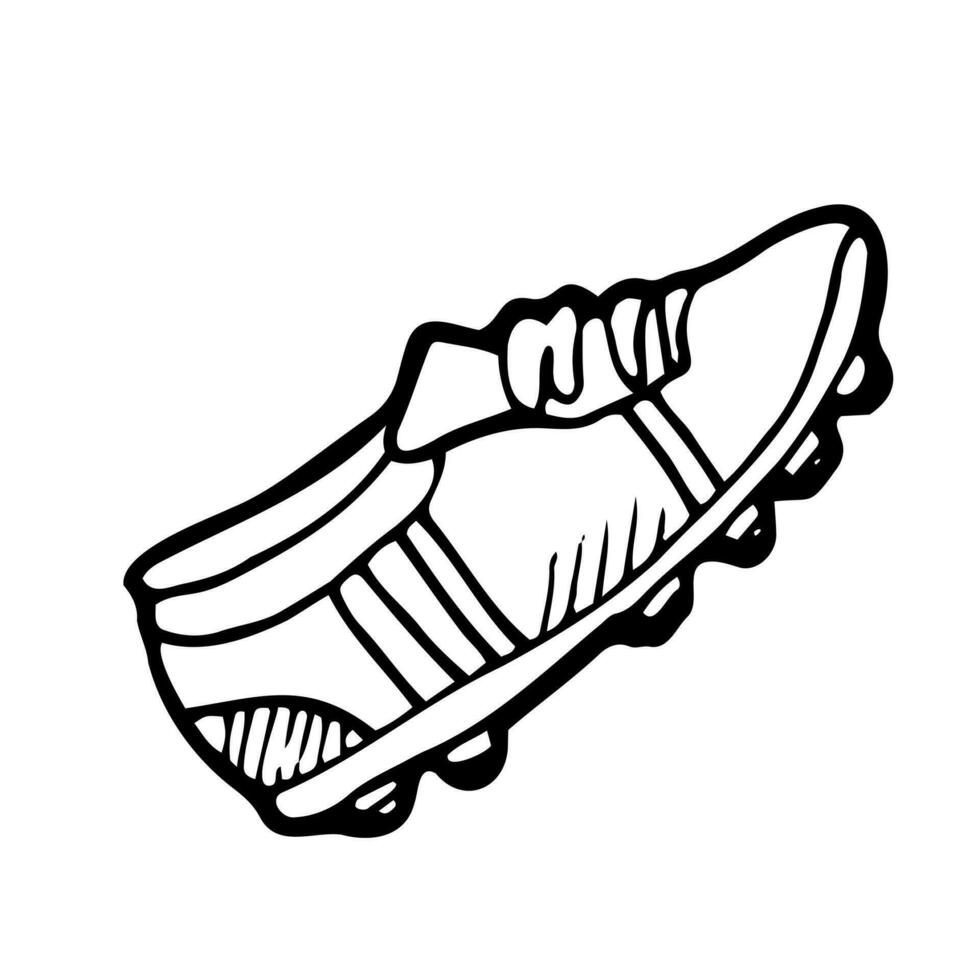 Doodle Soccer boot Icon. Football boot sketch in vector