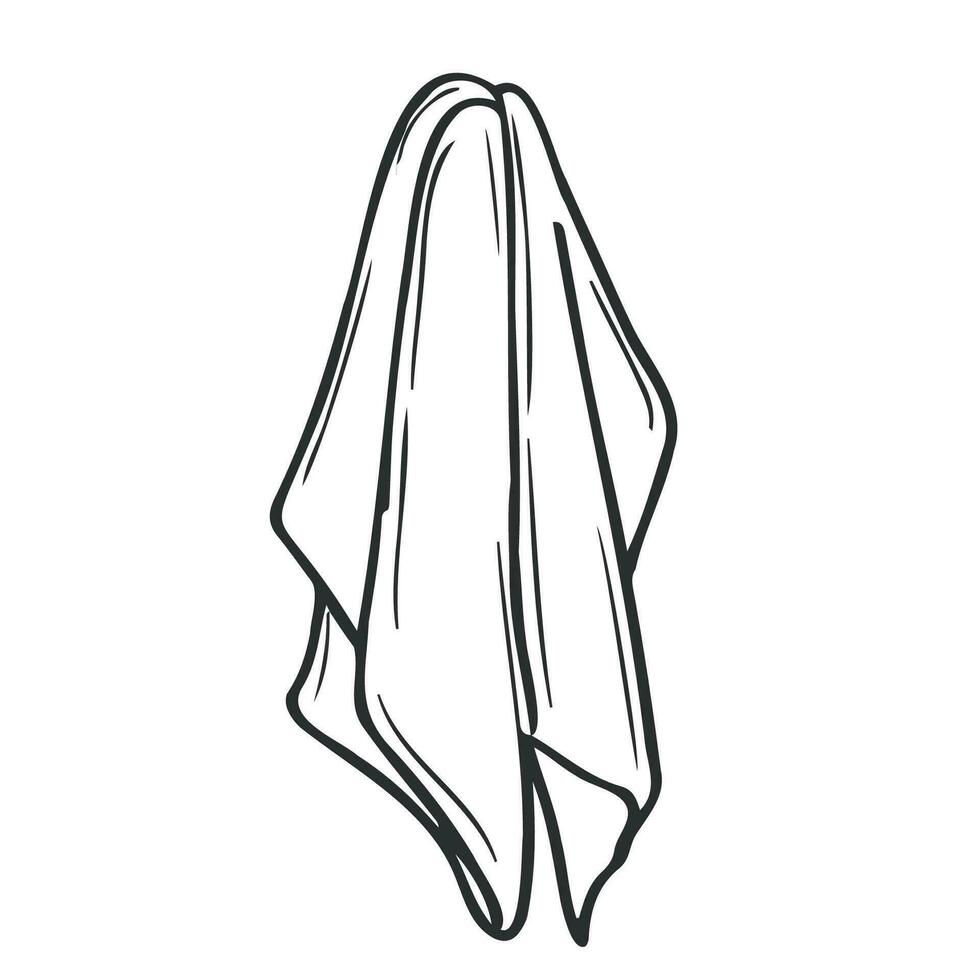 Doodle hanging towel sketch isolated pn white background vector