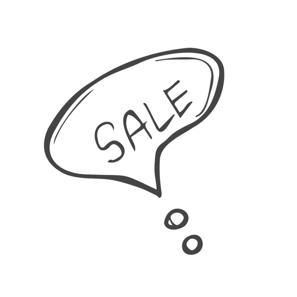 Doodle Sale sign in vector format. Hand drawn sketch