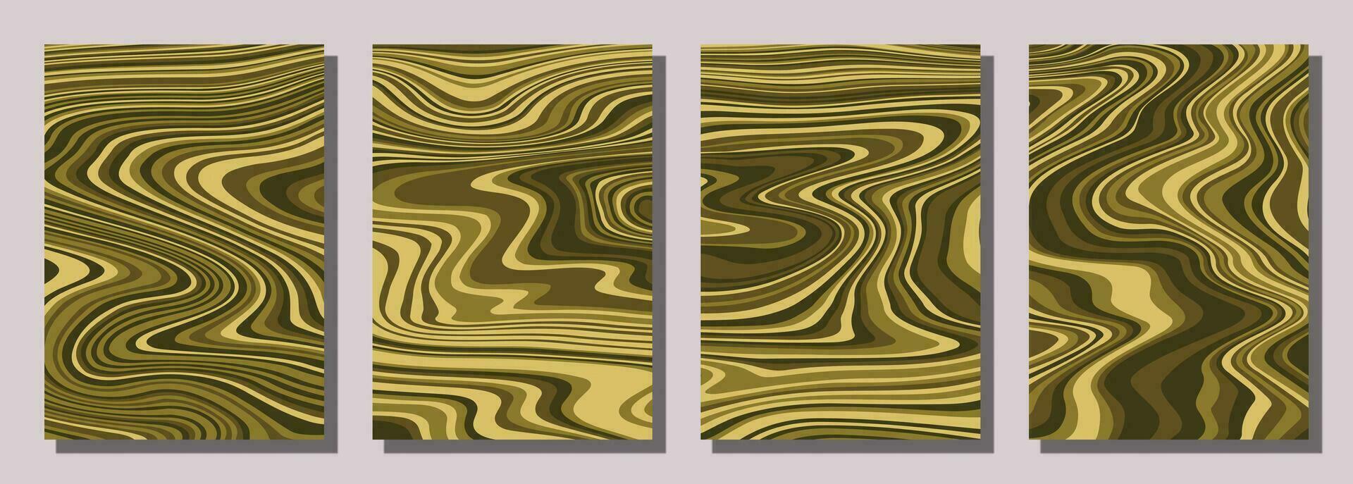 Abstract psychedelic groovy set background. vector
