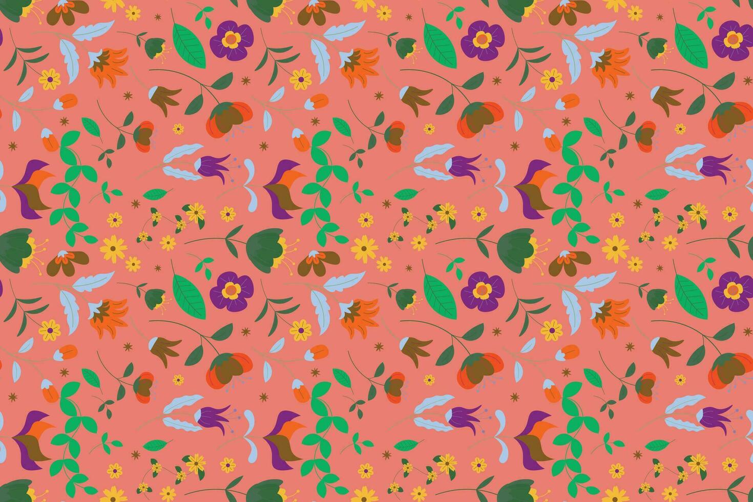 Abstract flat hand draw floral pattern background. Vector. vector