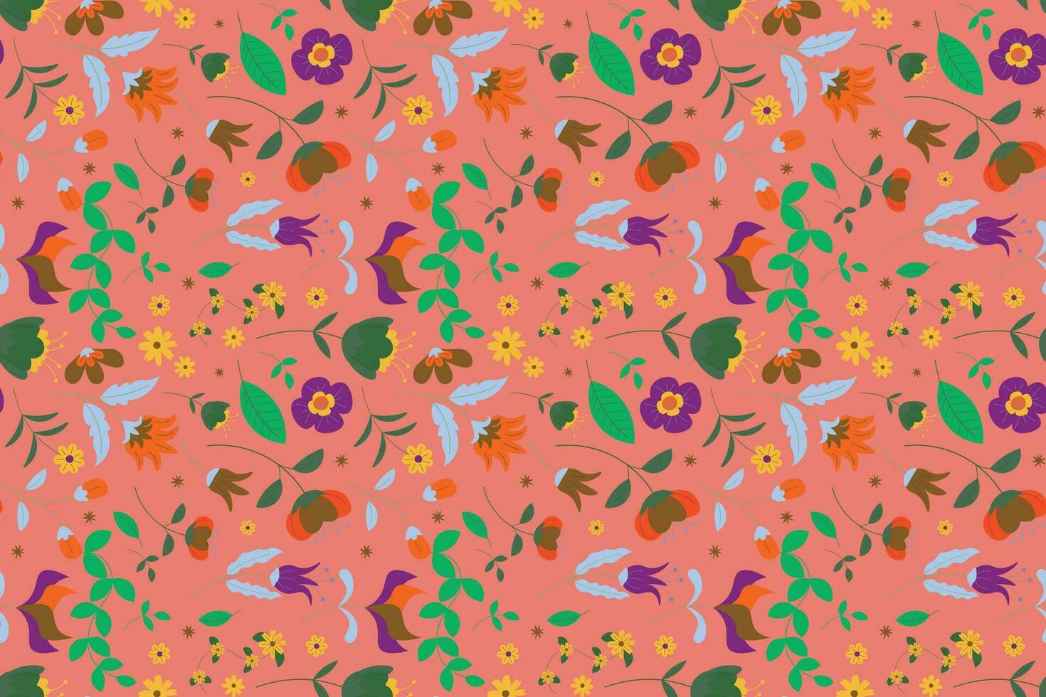 mano plana abstracta dibujar fondo de patrón floral. vector. vector