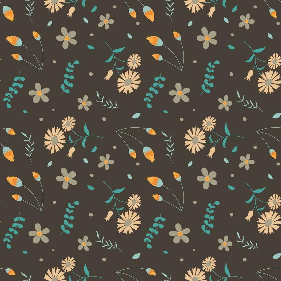 Floral pattern in seamless style. vector