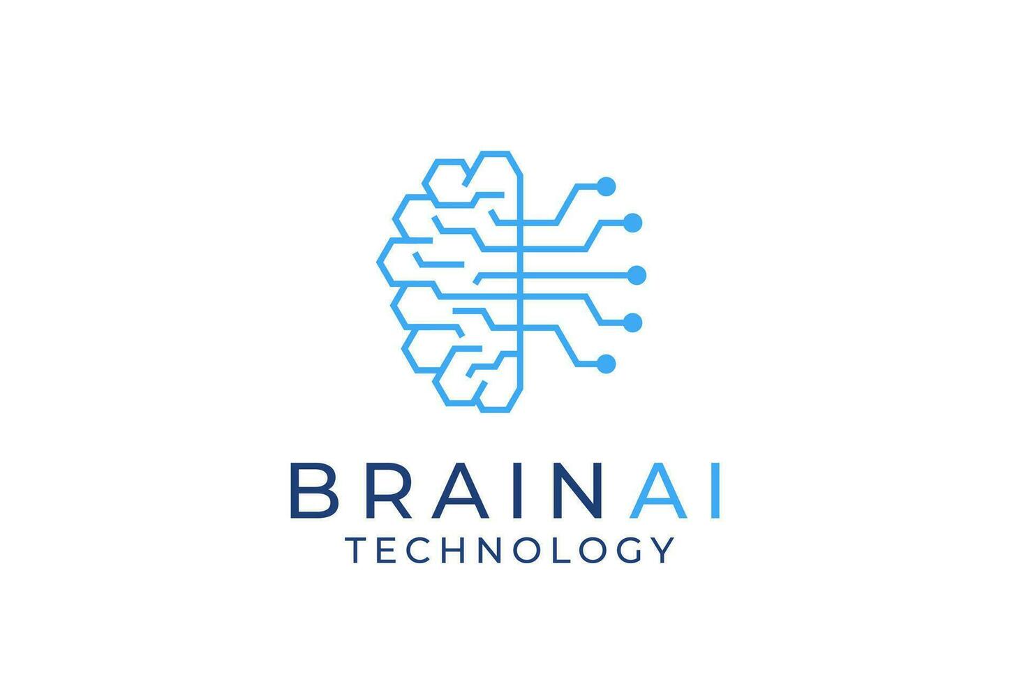 brain logo suitable for technology logo design. brain tech vector logo template. Artificial intelligence logo