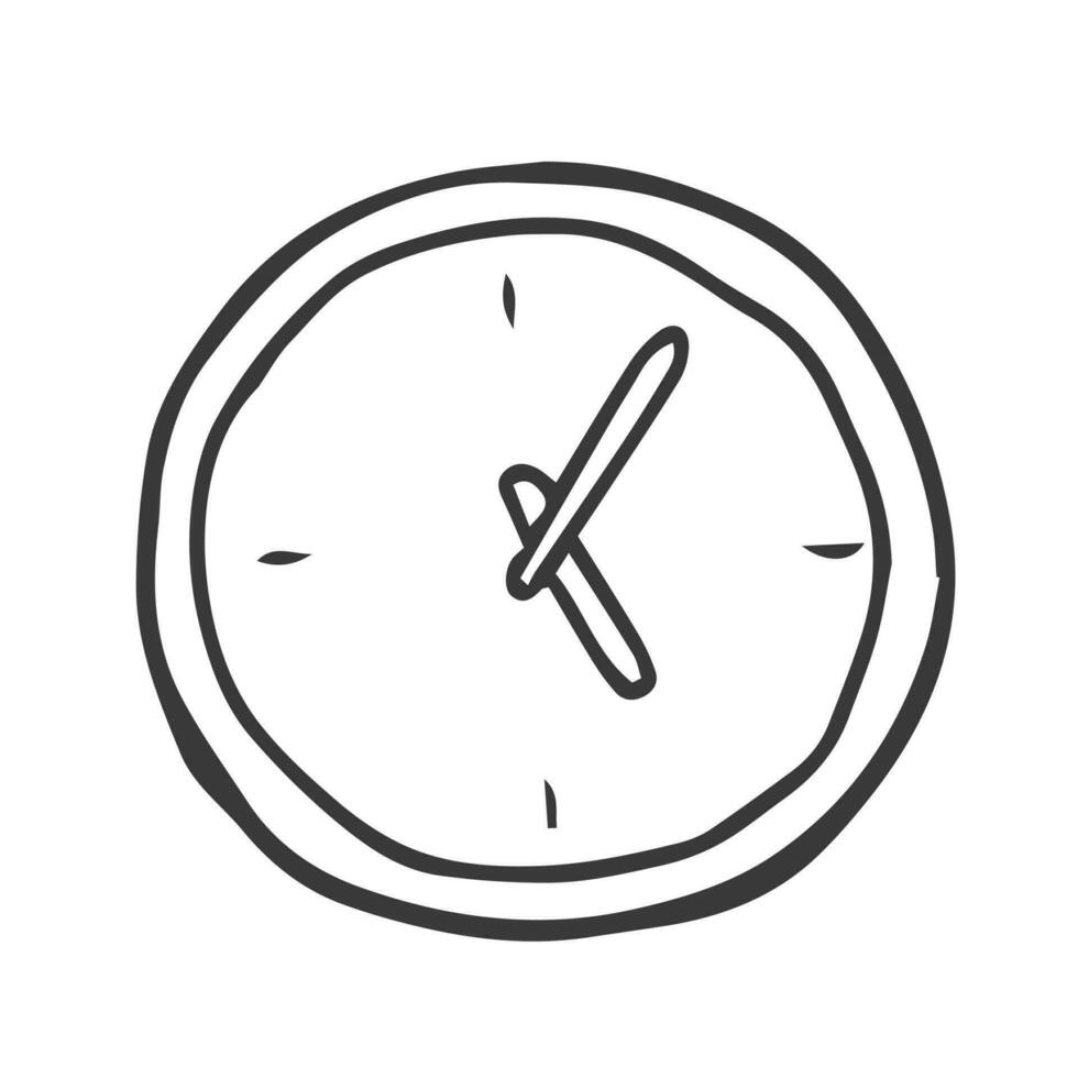 reloj icono garabatear en vector