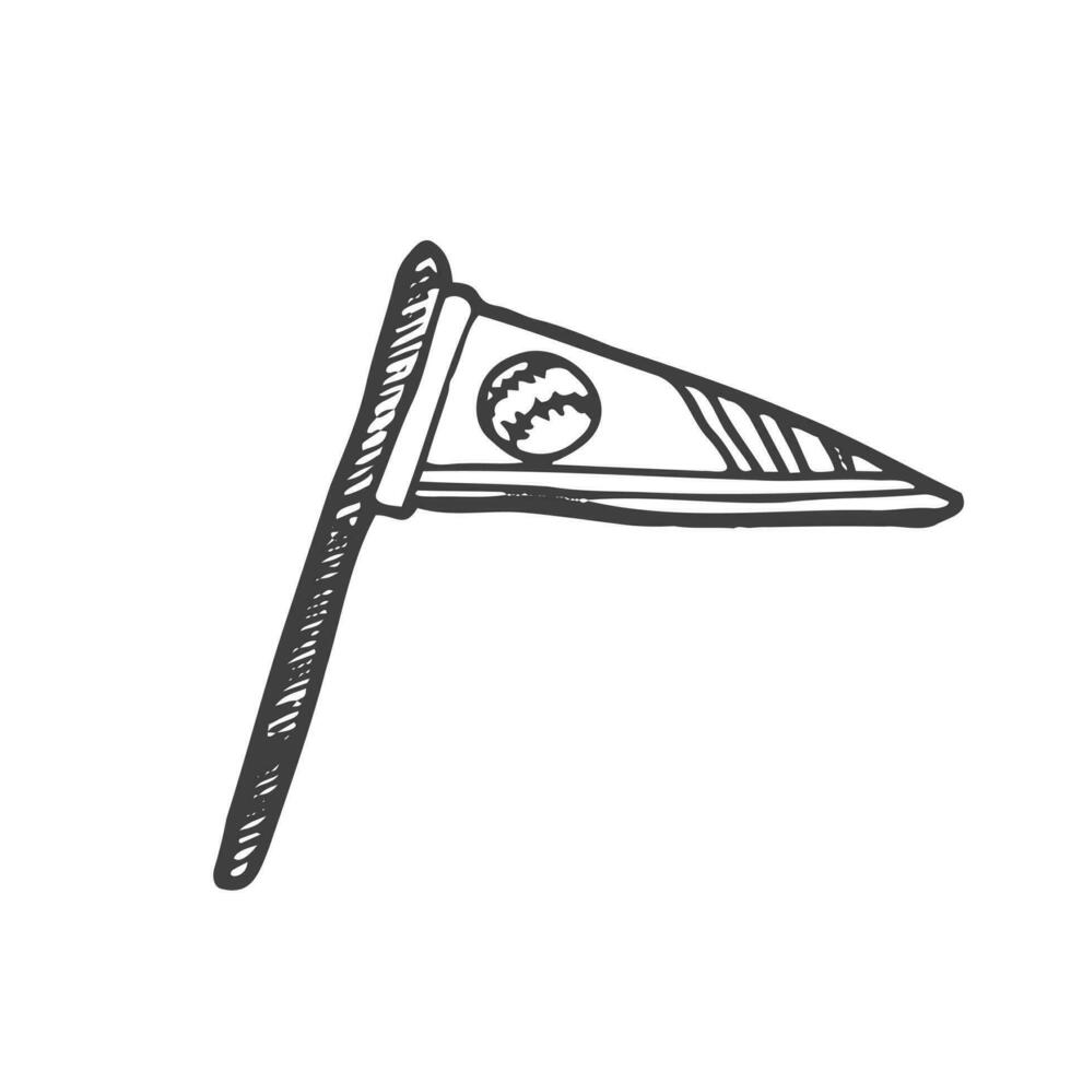 Baseball Flag Icon Silhouette Illustration. Sport Banner Field Vector Graphic Pictogram Symbol Clip Art. Doodle Sketch Black Sign.