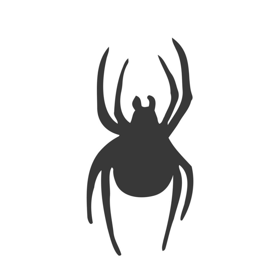 sencillo vector de un negro araña. Víspera de Todos los Santos concepto en vector