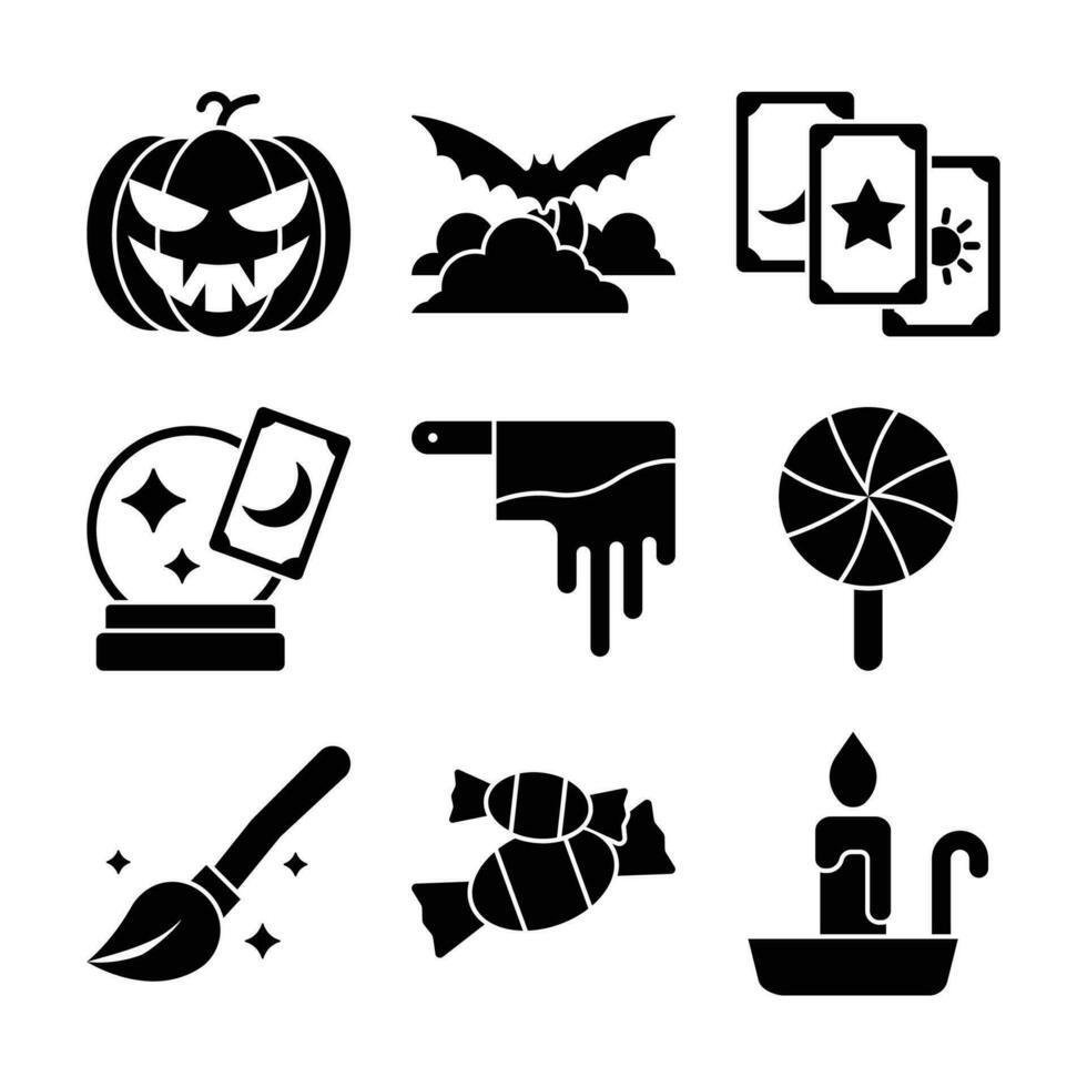 Halloween Glyph Vector Elements Set 32179007 Vector Art at Vecteezy
