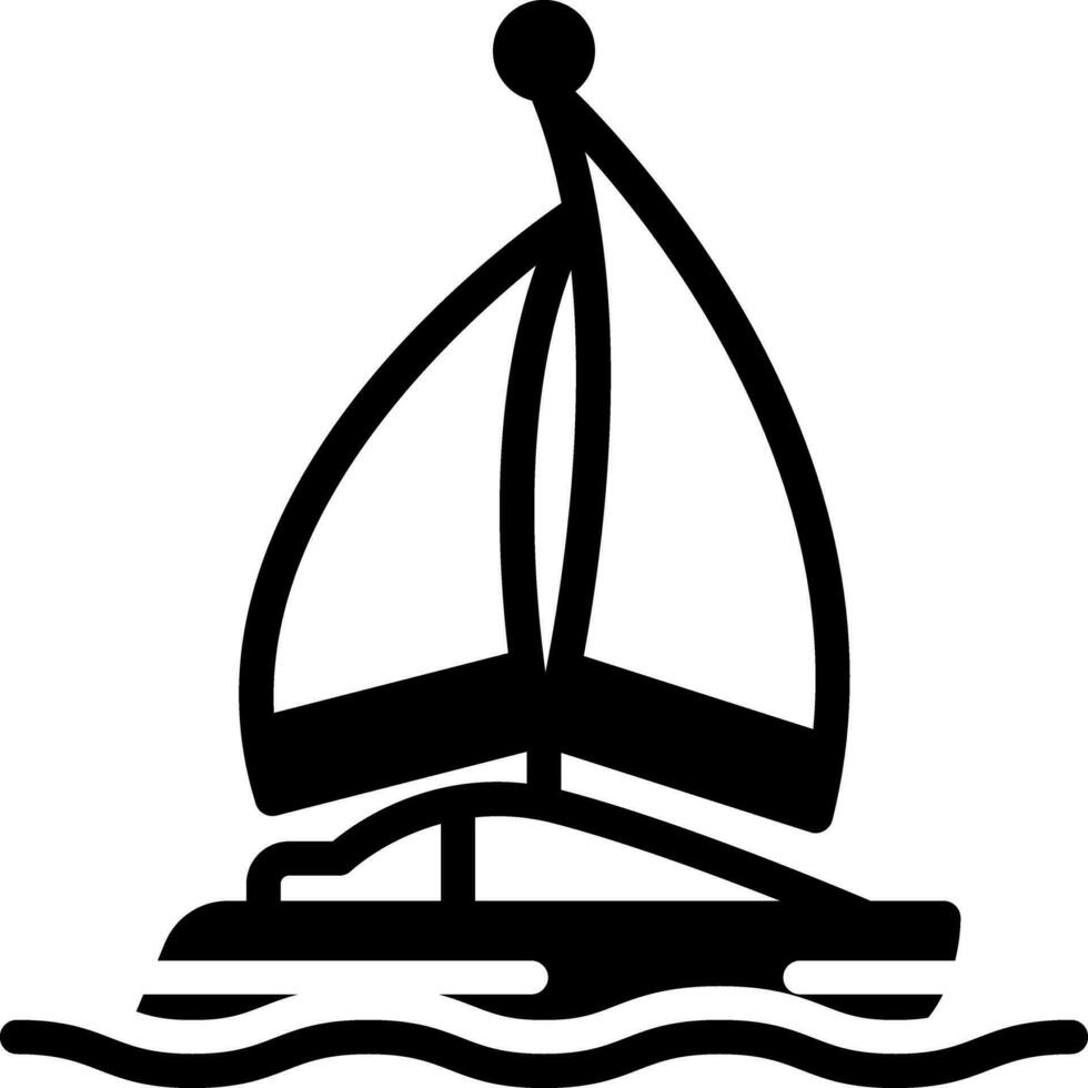 solid icon for sail vector