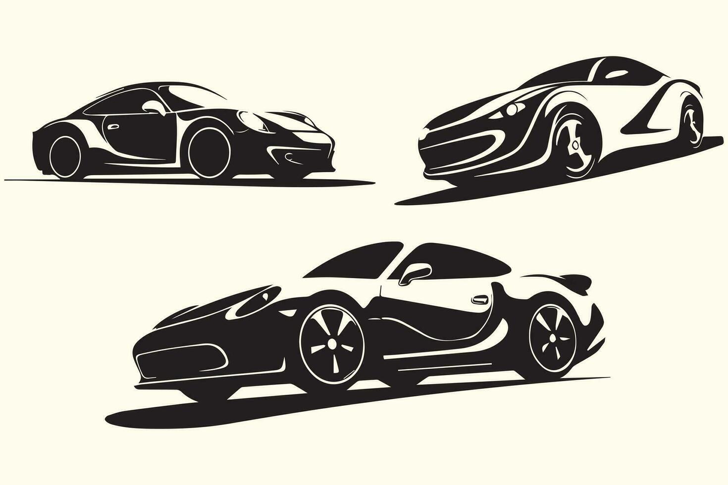 Race car symbol logo silhouette vector