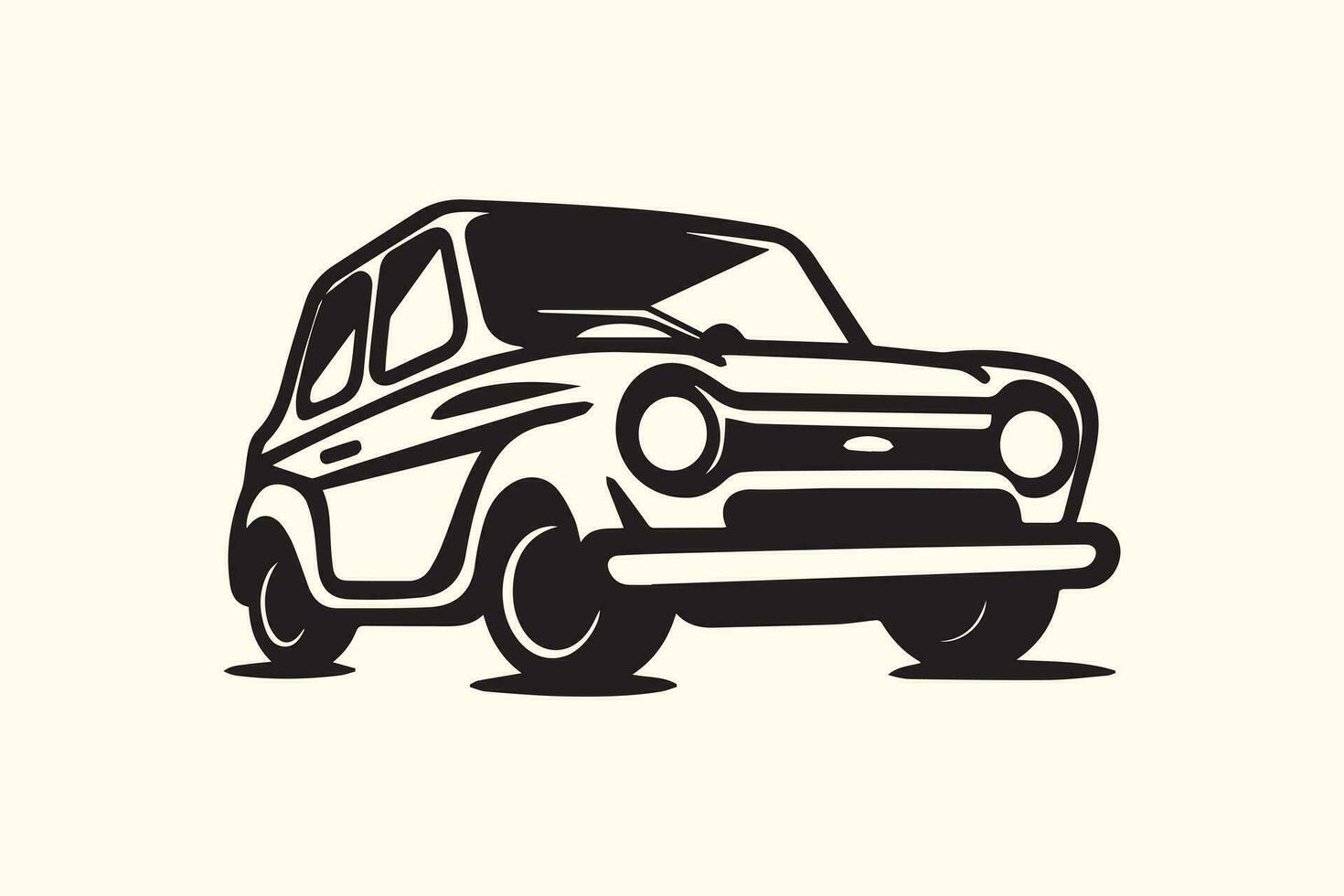 Monochrome silhouette retro muscle car vector