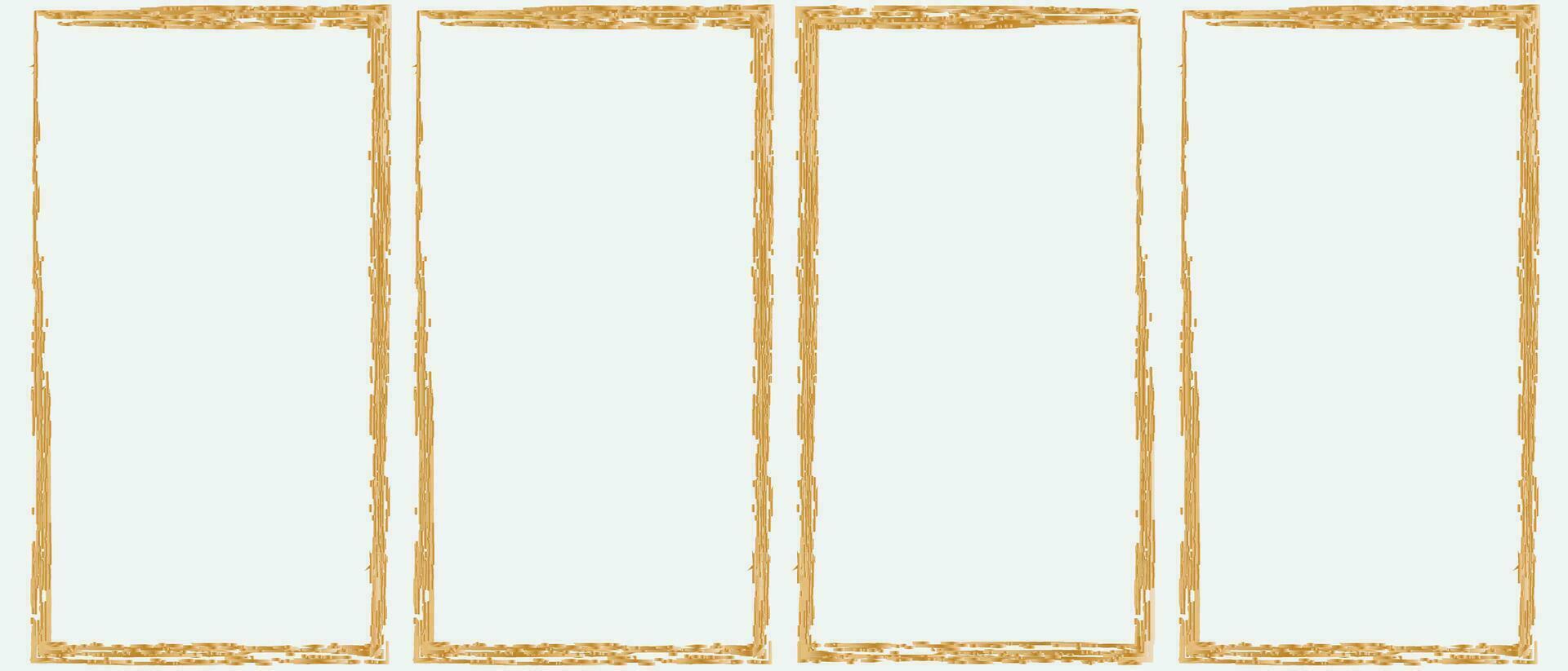 Grunge square and rectangle frames. Ink empty black boxes set. Rectangle borders collections. Rubber square stamp imprint. Vector illustration isolated on white background.