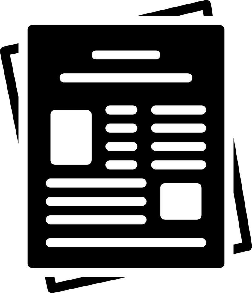 solid icon for newspapers vector