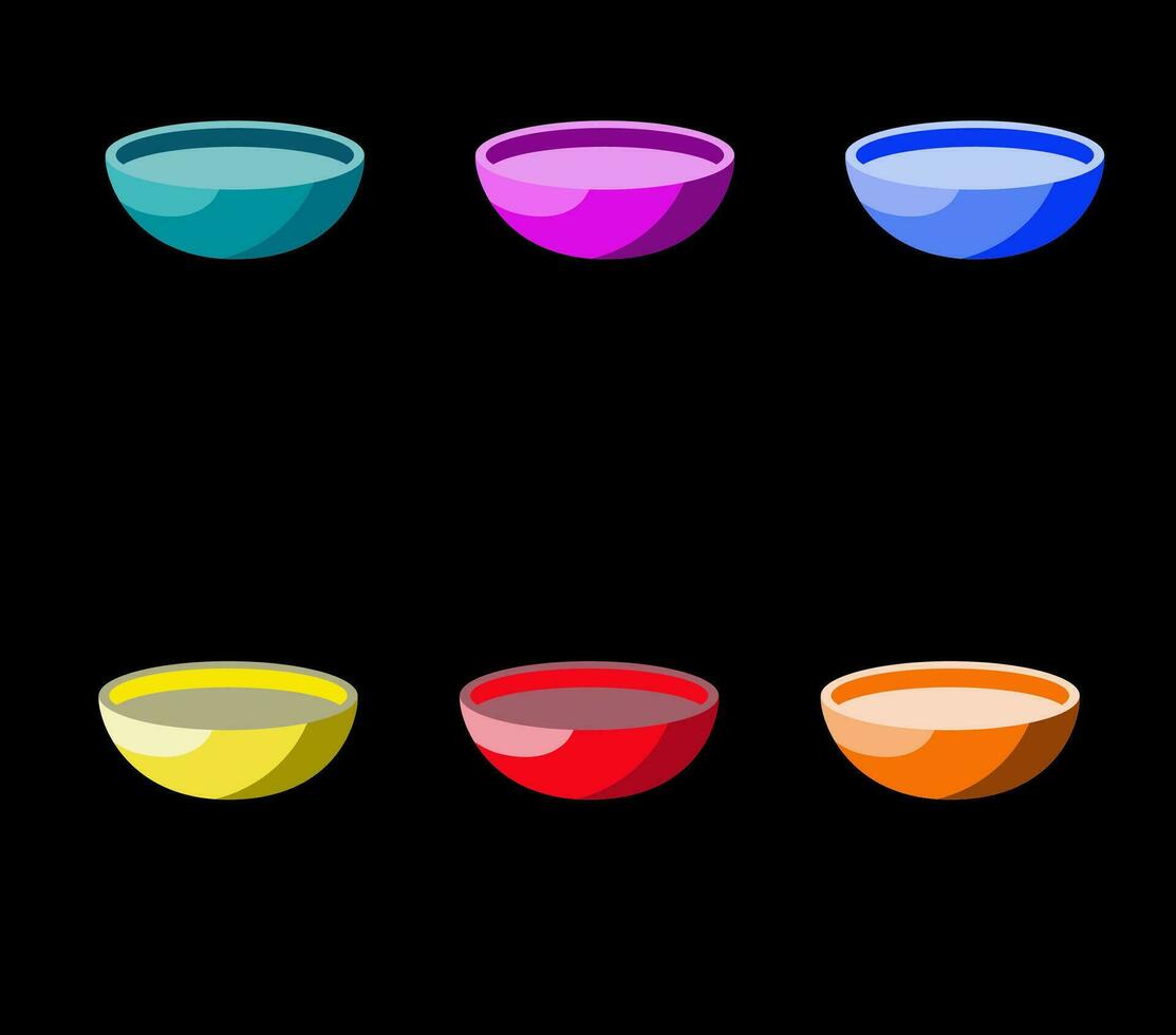 bowl in six color vector
