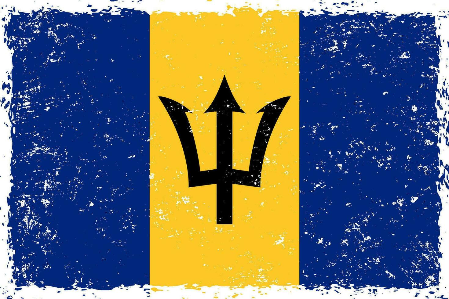 Barbados flag grunge distressed style vector