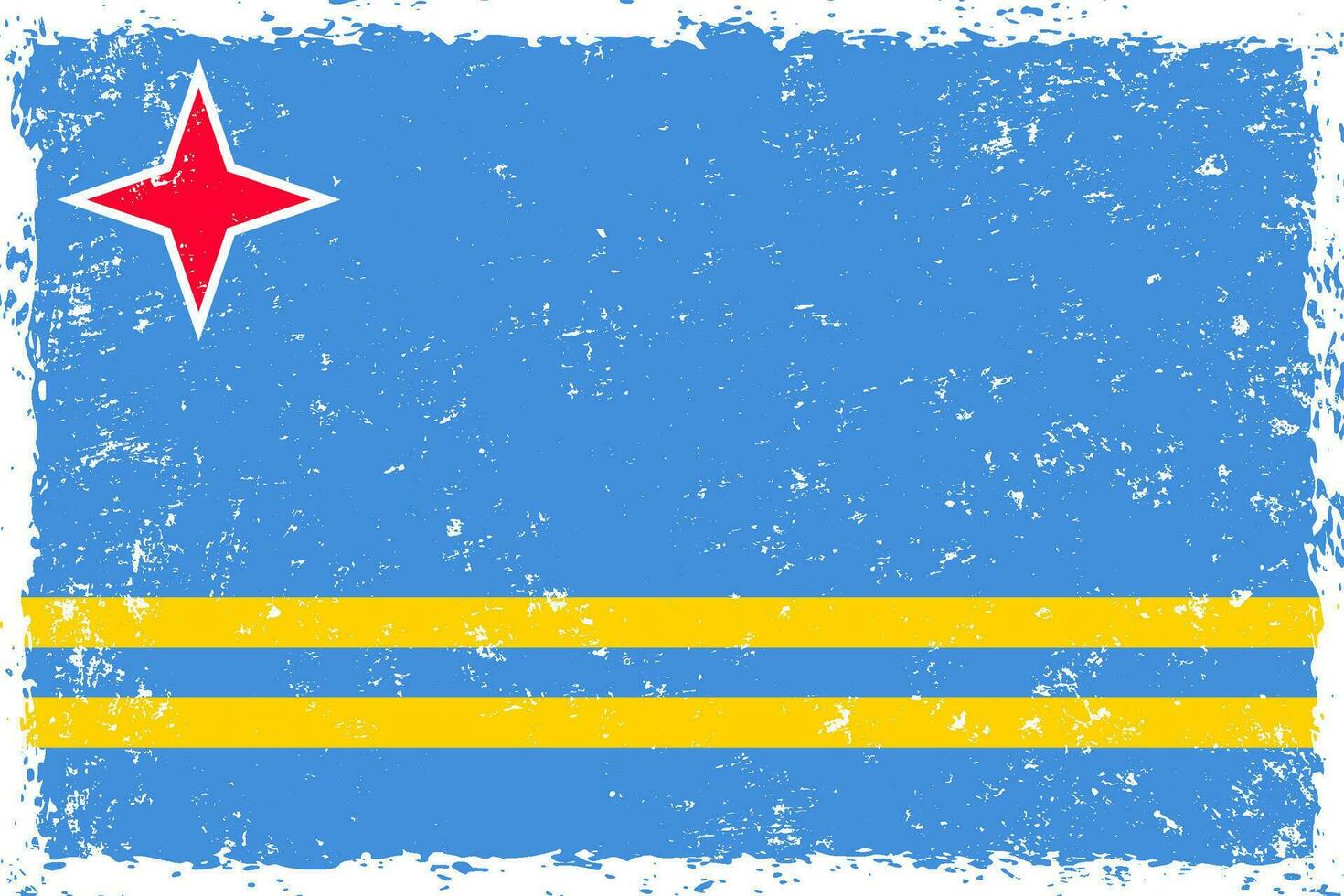 Aruba flag grunge distressed style vector