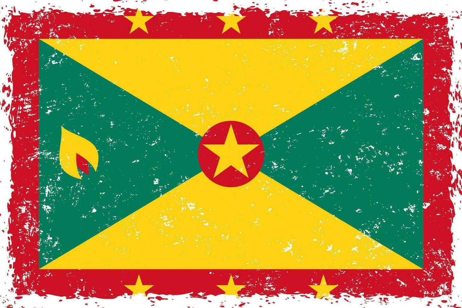 Grenada flag grunge distressed style vector