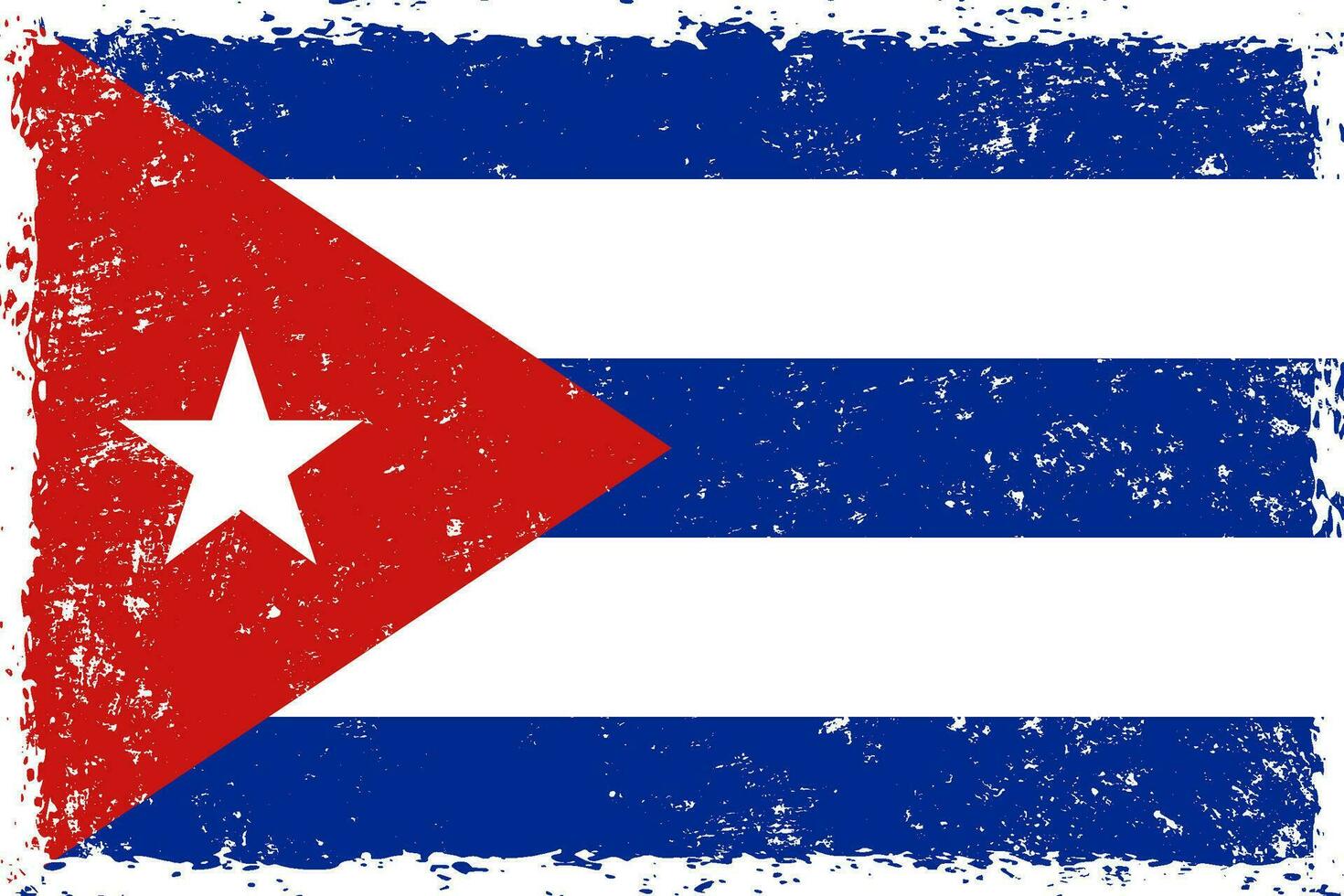 Cuba flag grunge distressed style vector