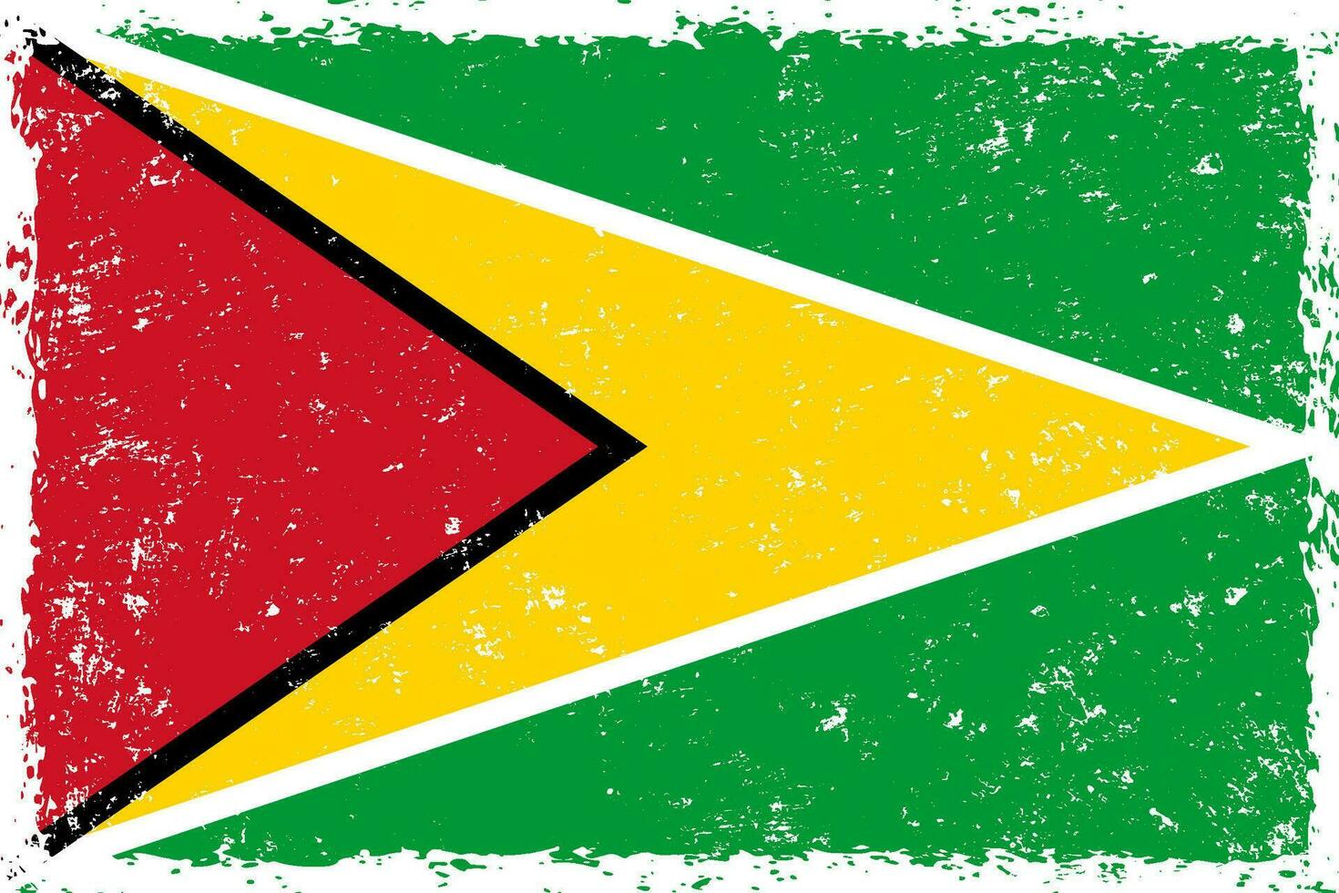 Guyana flag grunge distressed style vector