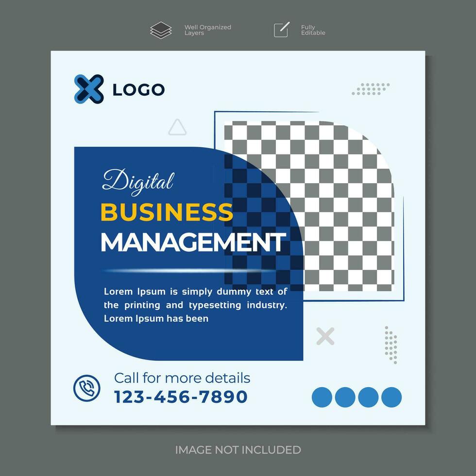 Digital marketing agency corporate social media post design vector