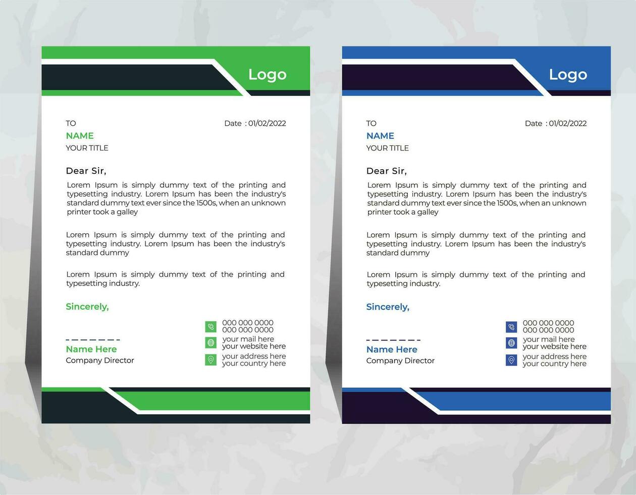 vector professional letterhead template design for your business