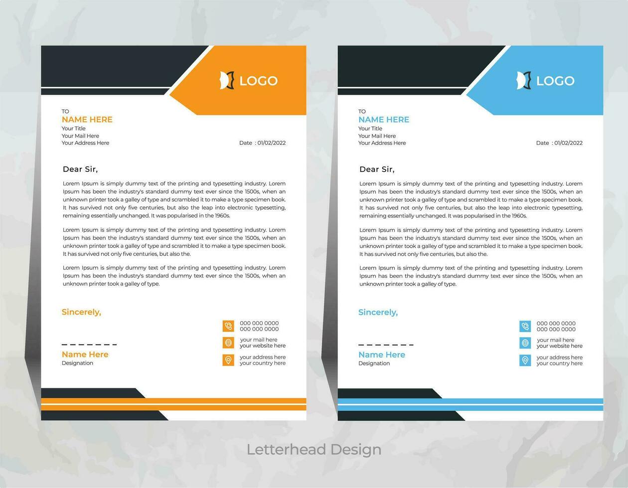 vector professional letterhead template design for your business