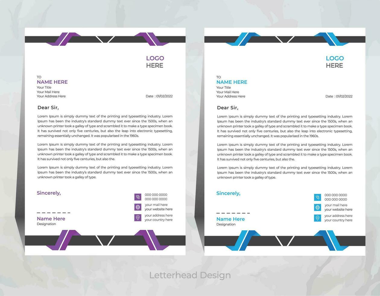 vector professional letterhead template design for your business