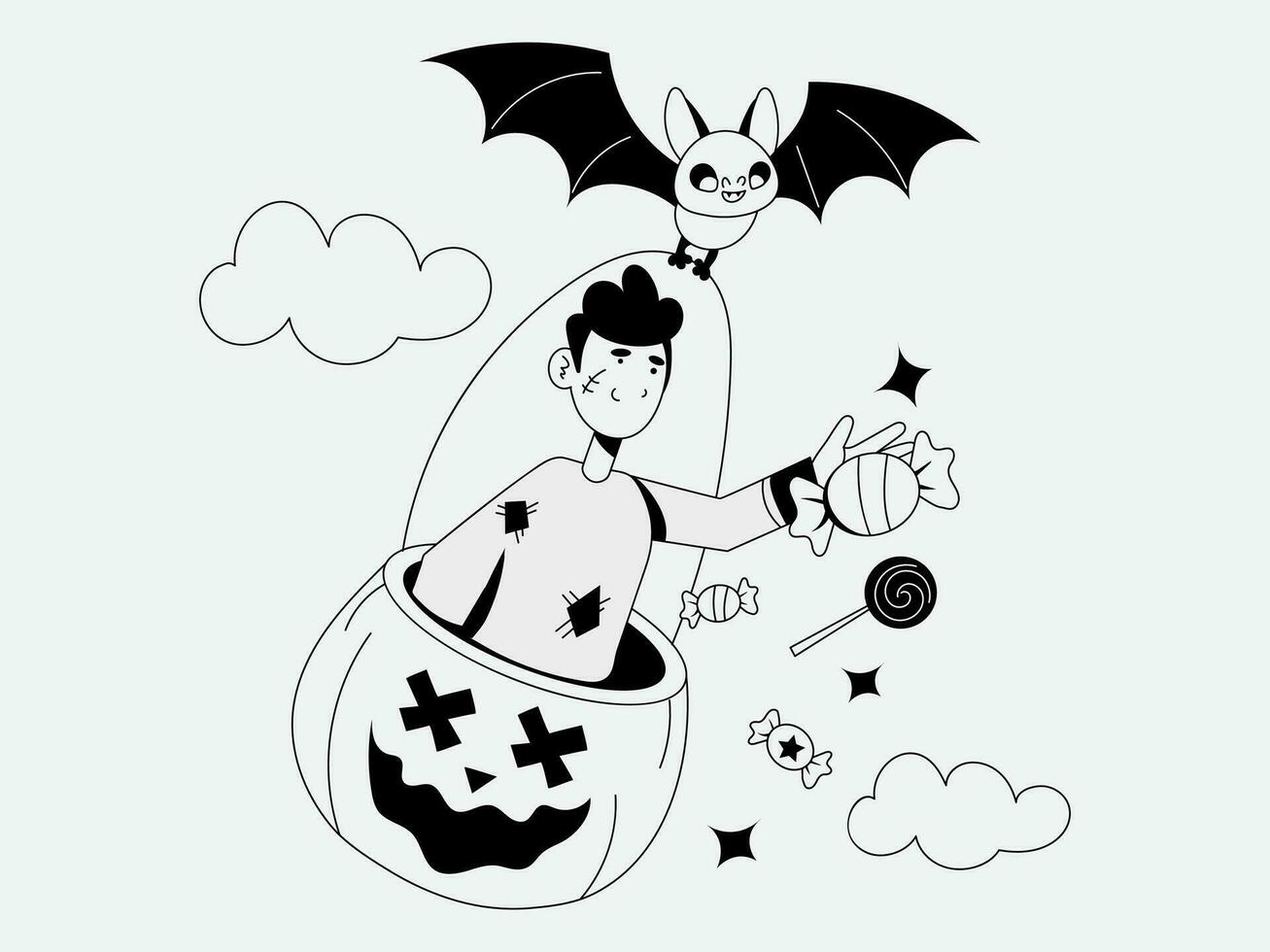 Bundle Halloween Illustration Pack Spooky Collection vector