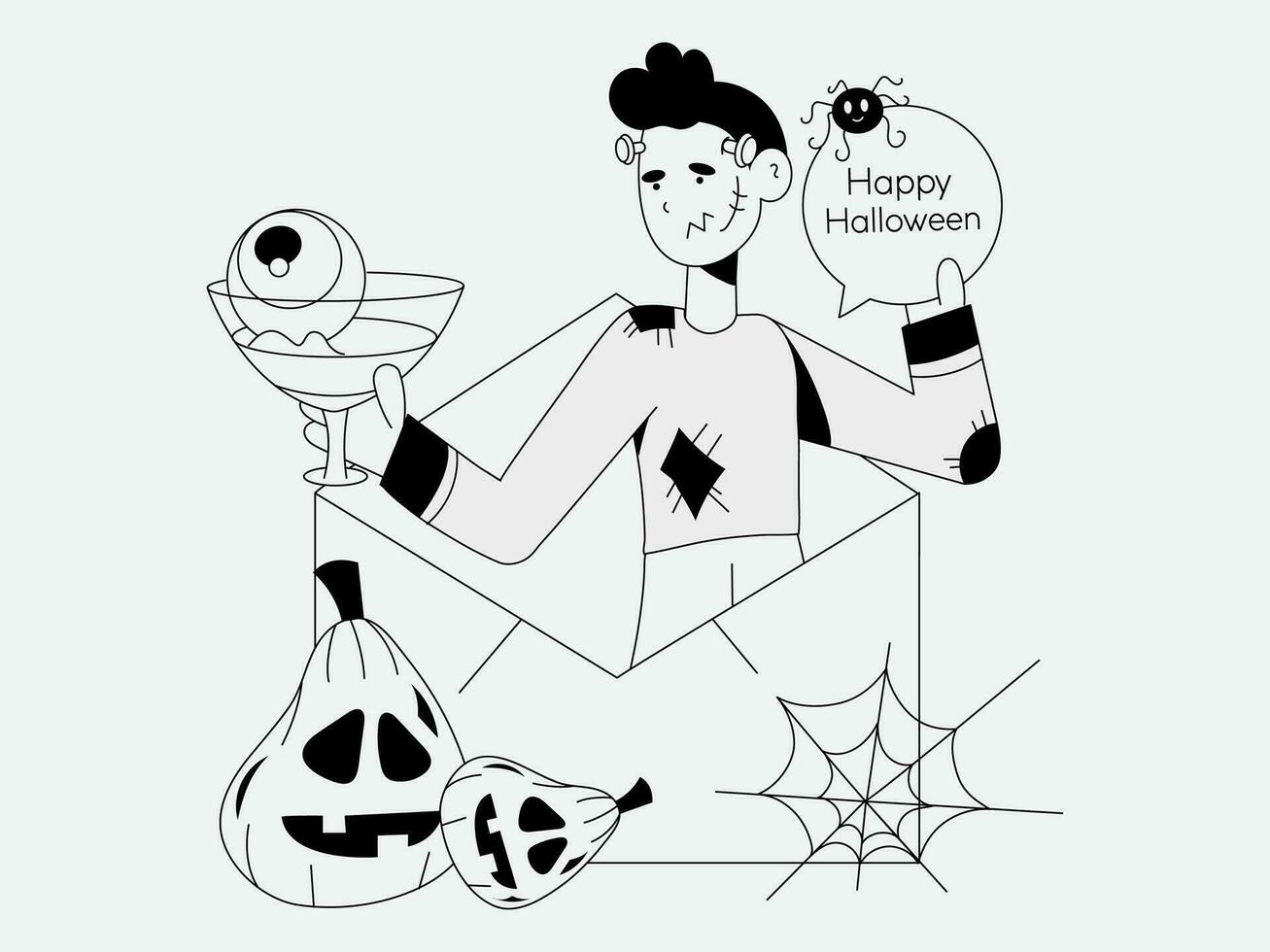 Bundle Halloween Illustration Pack Spooky Collection vector