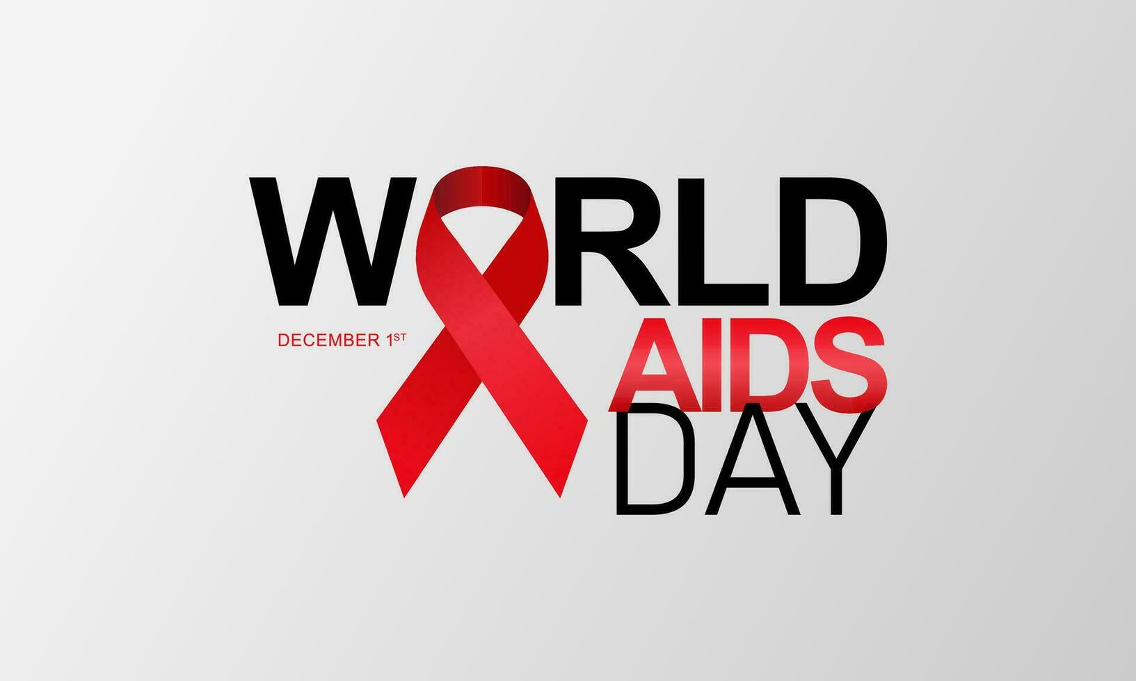 Aids Awareness Month  Campaign with Red Ribbon. World Aids Day Concept Banner Background vector