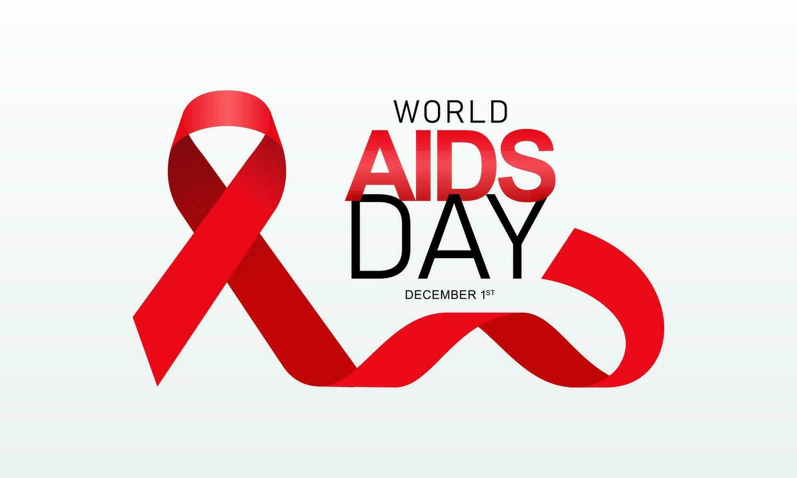 Aids Awareness Month  Campaign with Red Ribbon. World Aids Day Concept Banner Background vector