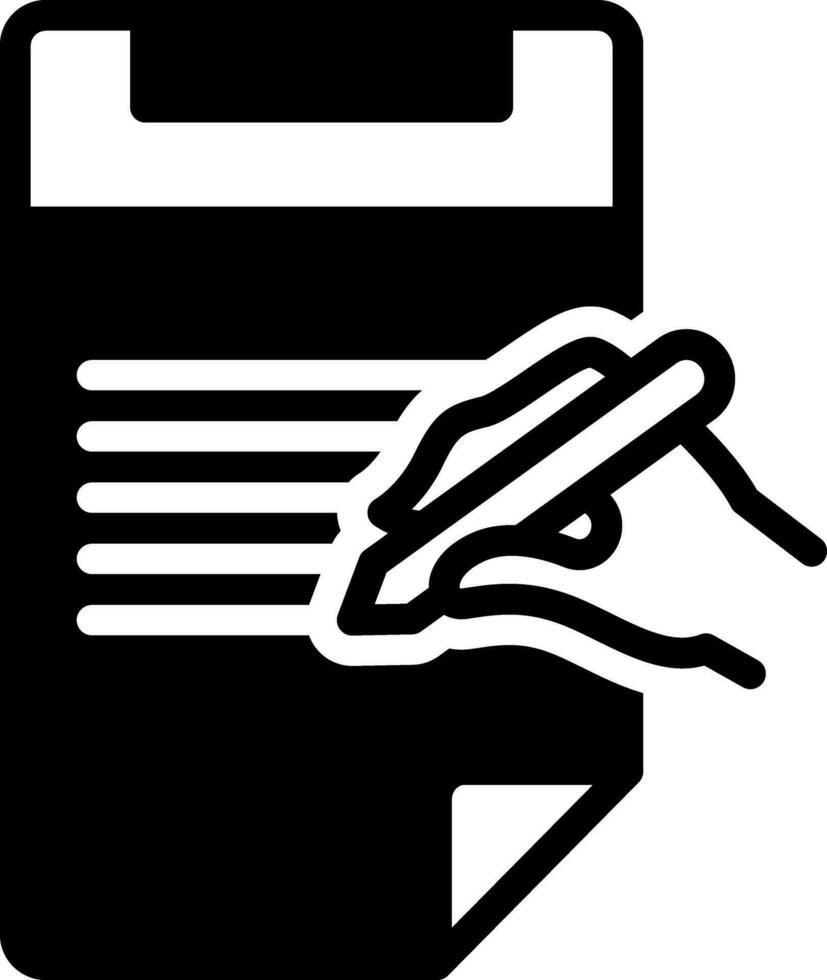 solid icon for writing vector