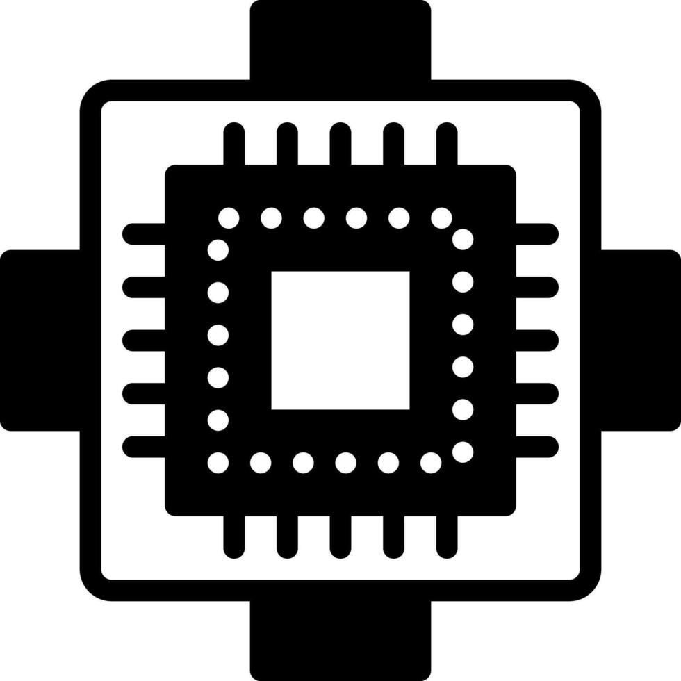 solid icon for processors vector