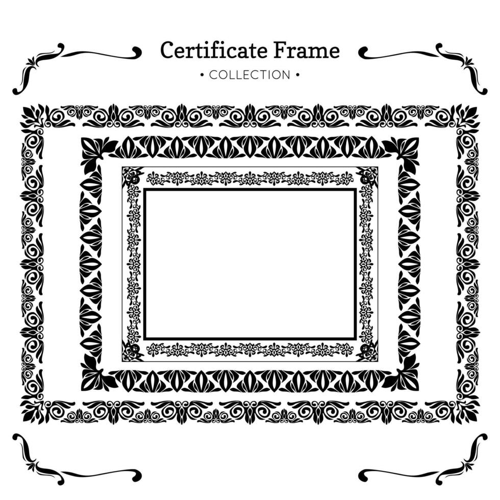 Certificate frames collection with vintage ornaments 32180439 Vector