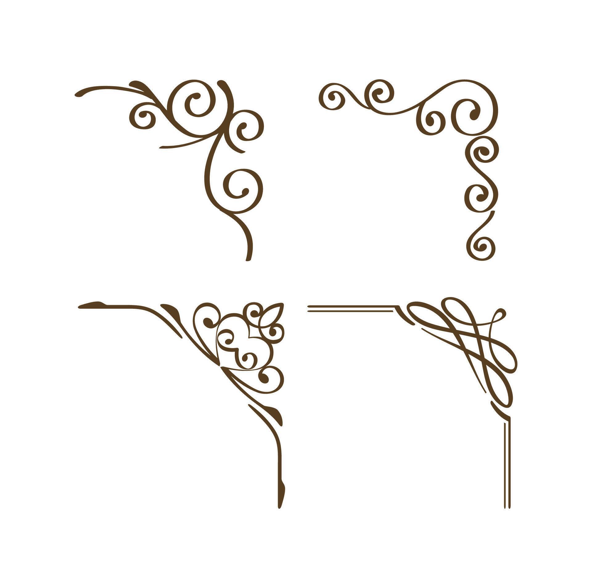 Set of vintage corner frames 32180575 Vector Art at Vecteezy