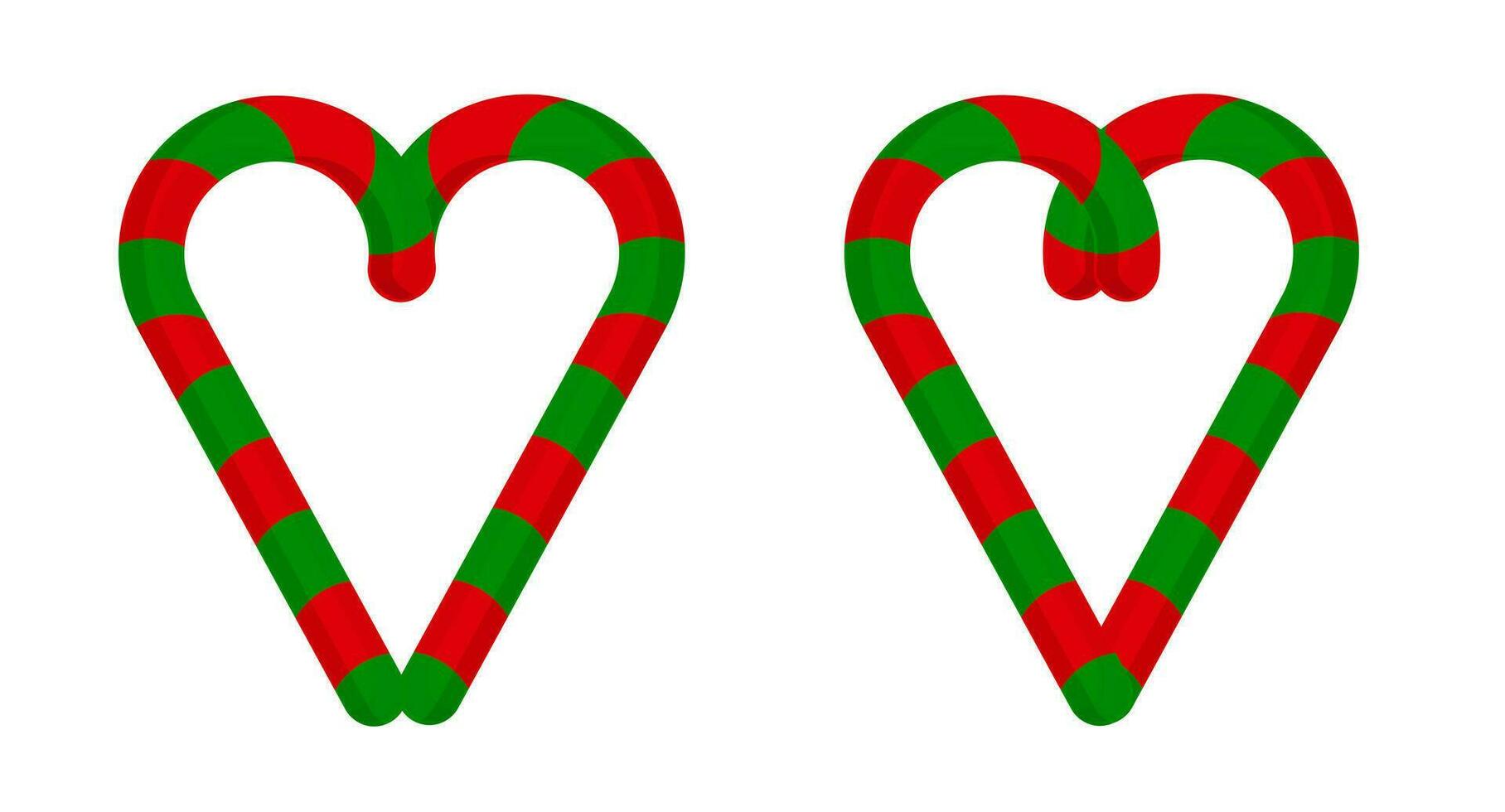 Navidad golosinas con verde y rojo a rayas. mano dibujado golosinas caña corazón. nuevo año fiesta elemento.vector ilustración vector
